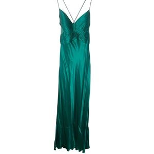 Niteline Silk Cross Rouching front criss cross spaghetti strap evening gown